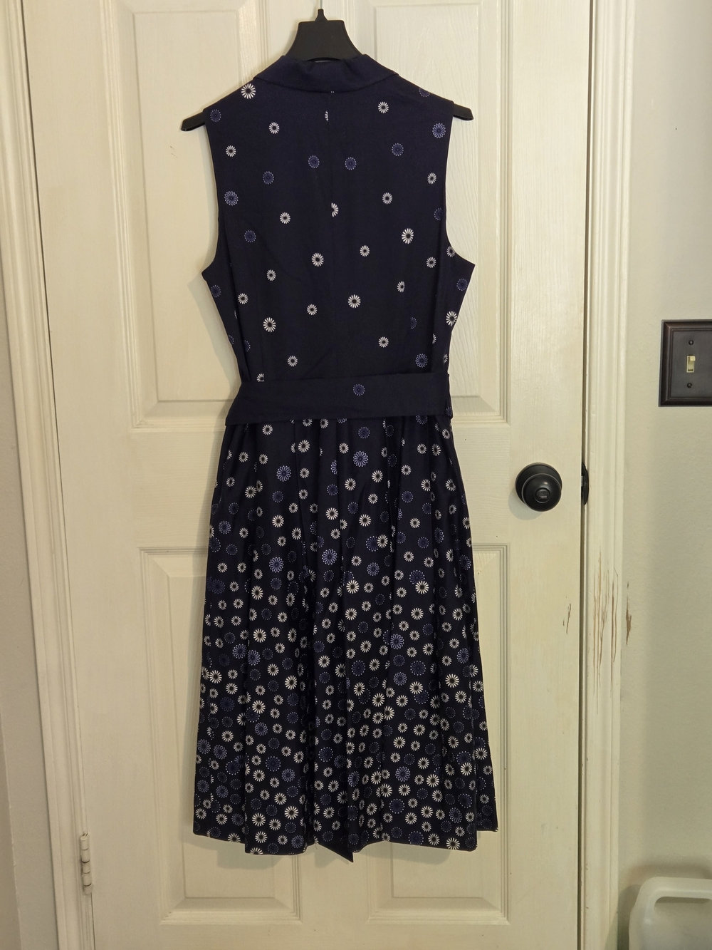 Anne Klein Navy Sleeveless Floral Dress - Picture 2 of 8